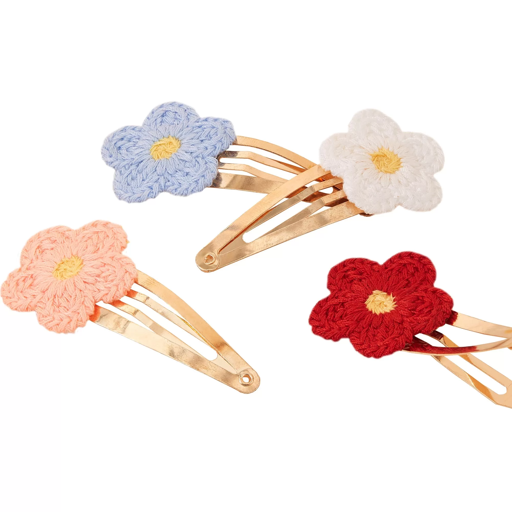 Accessorize London Girl's Set of 4 Flower Hair Clic Clacs