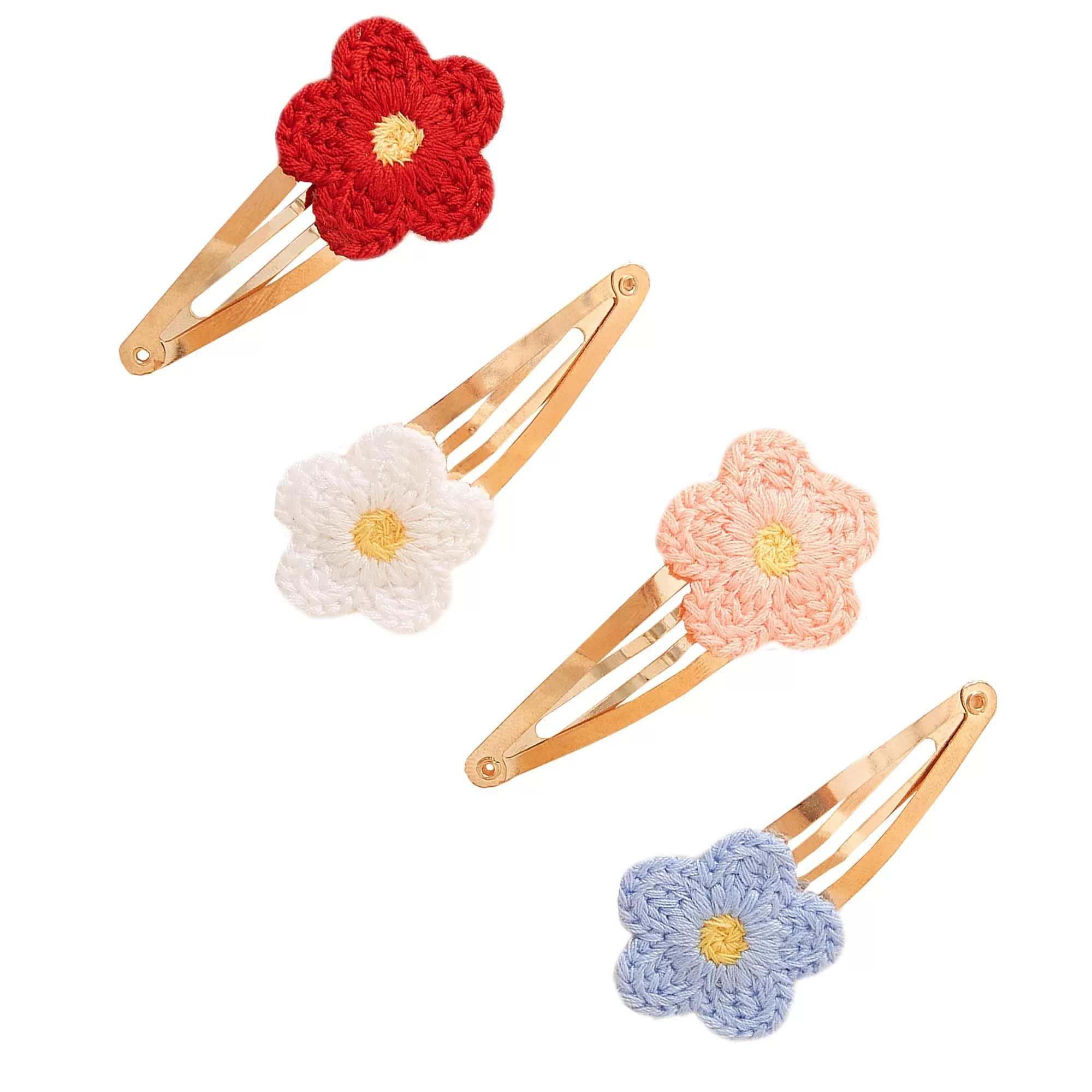 Accessorize London Girl's Set of 4 Flower Hair Clic Clacs