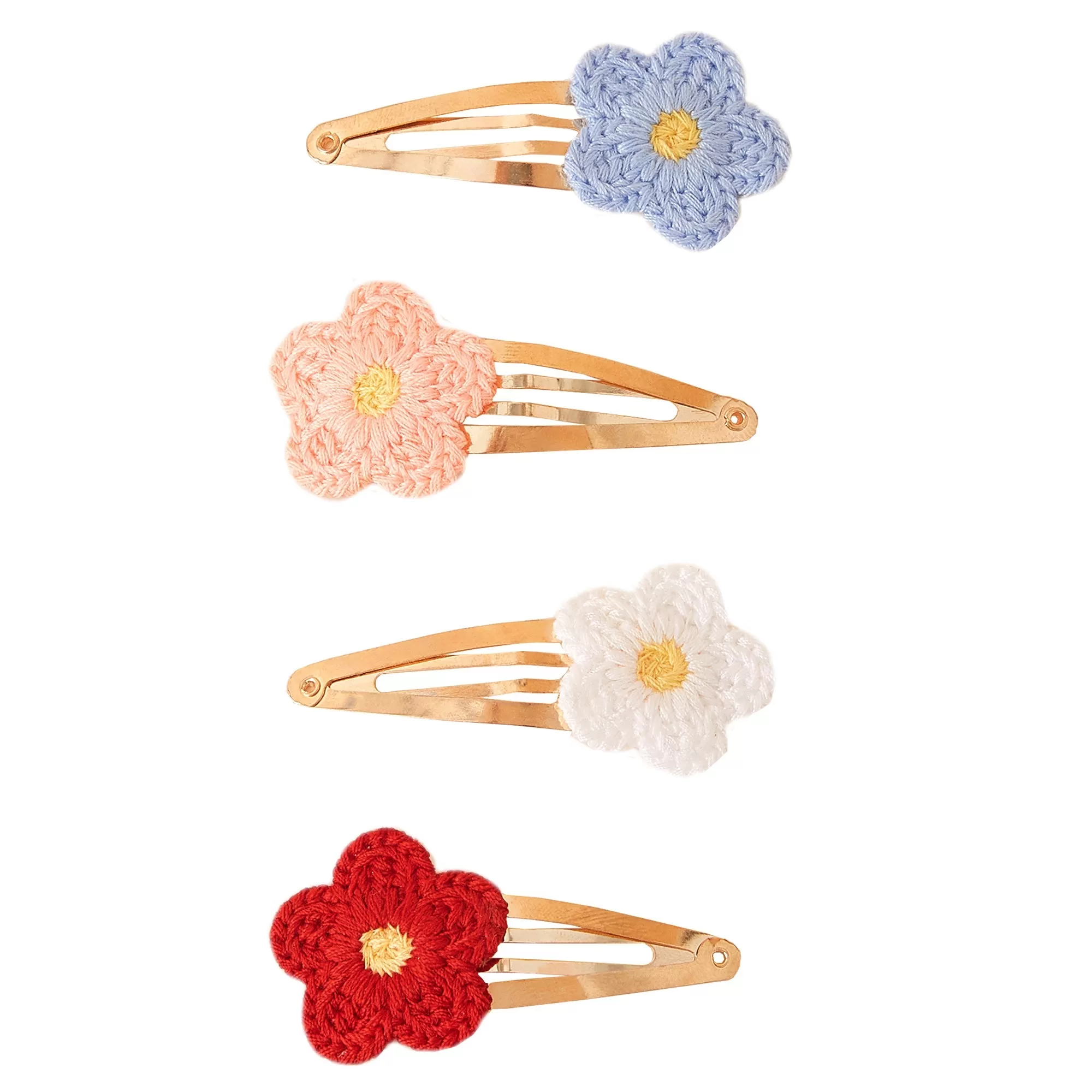 Accessorize London Girl's Set of 4 Flower Hair Clic Clacs