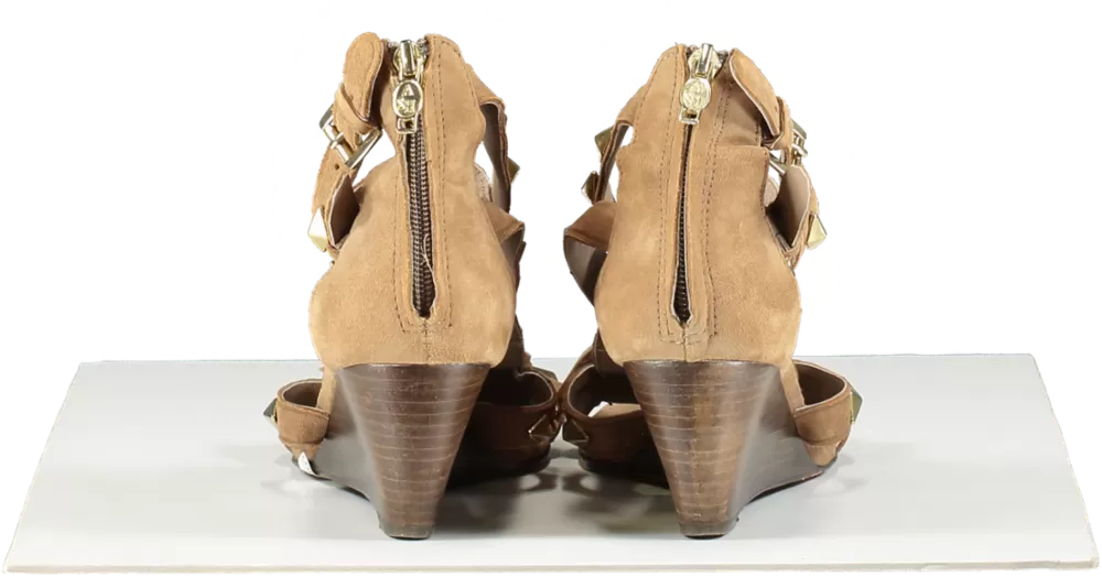 ASH Brown Taupe Suede Fringed Sandals UK 6 EU 39 👠