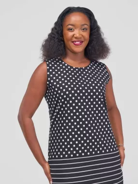 Bella Wangu Monochrome Shift Dress - Black