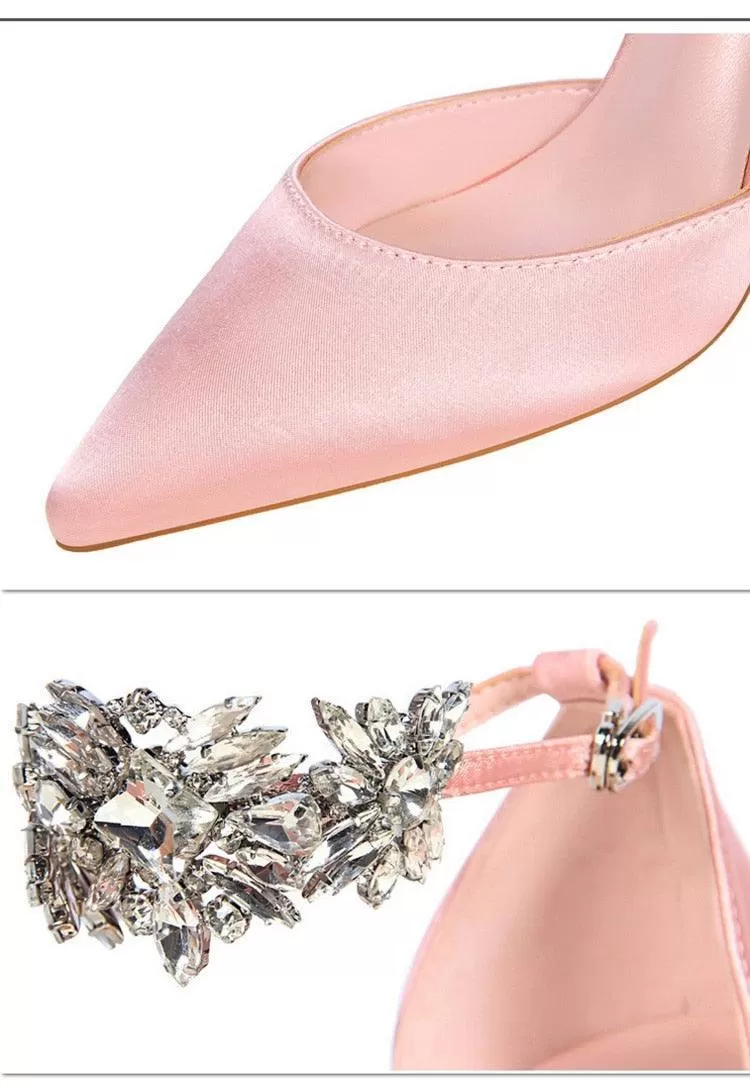 Buckle-Strap Silk Pumps Shoes