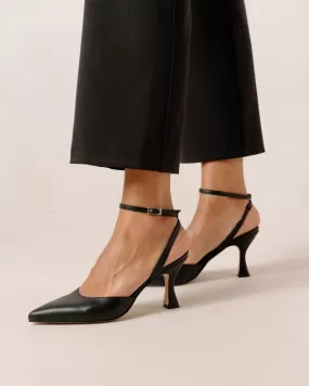 Cinderella Black Leather Pumps