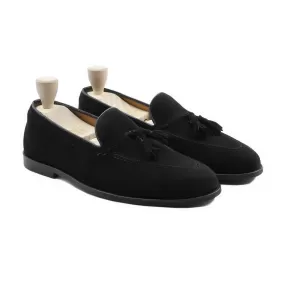 Cotonou - Men's Black Kid Suede Loafer