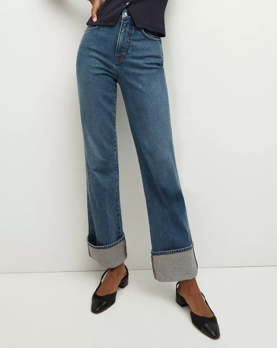 Dylan Cuffed Straight-Leg Jean