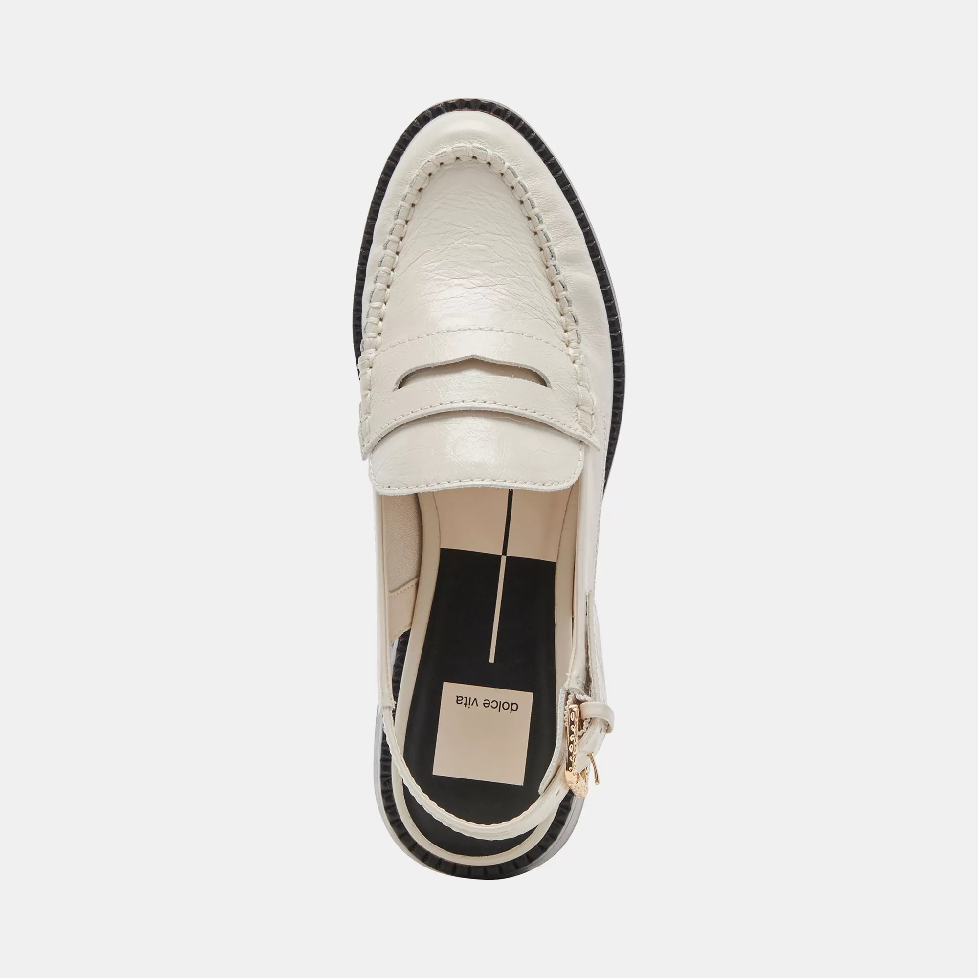 HARDI WIDE LOAFERS IVORY CRINKLE PATENT