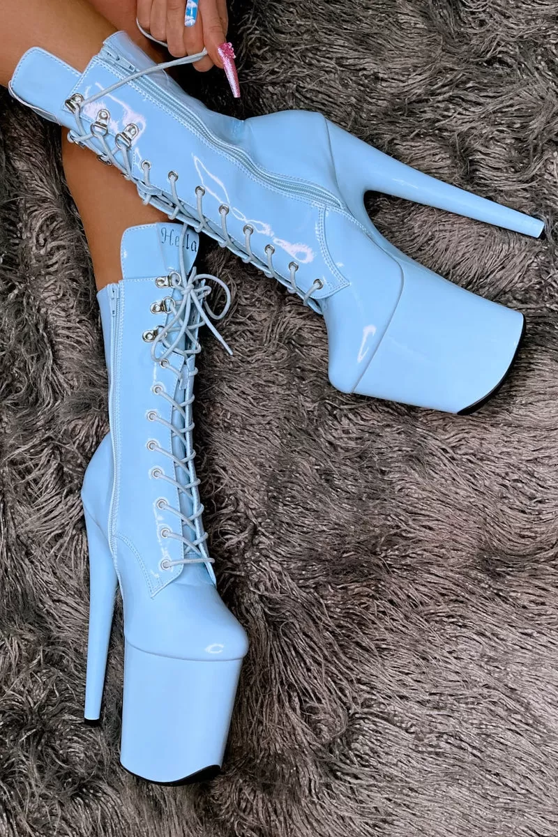 Hella Heels LipKit 8inch Boots - Sky High