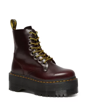 JADON MAX OXBLOOD LEATHER PLATFORM BOOTS