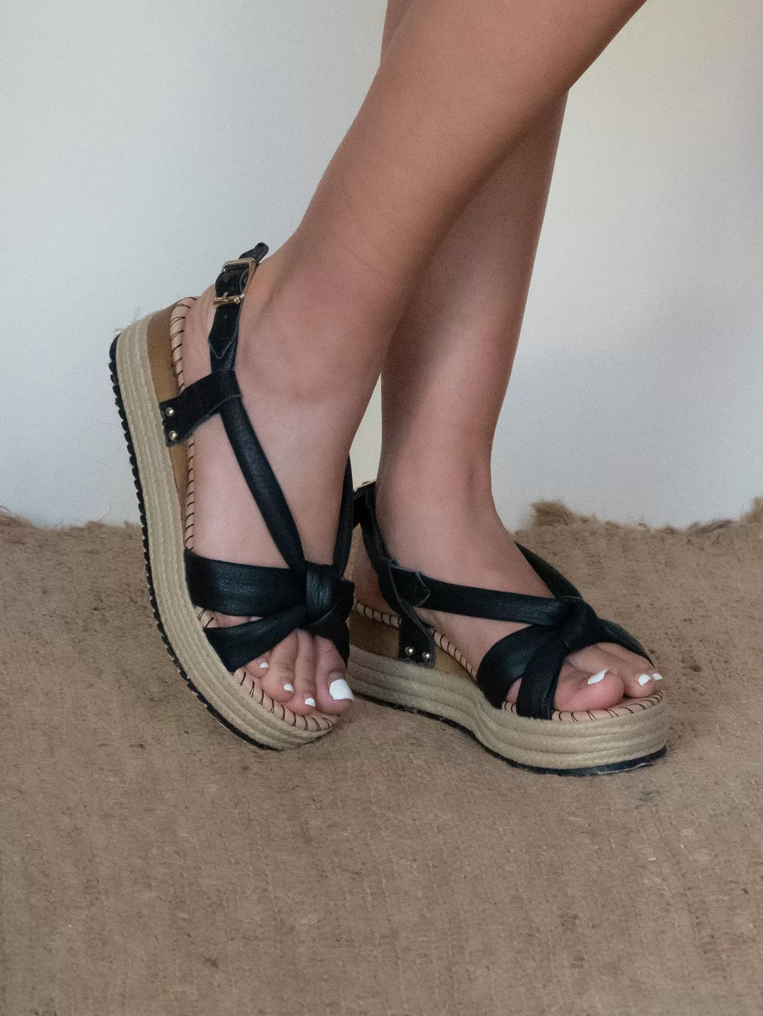 Leather Sandals Summer Burnish - Preto/Negro