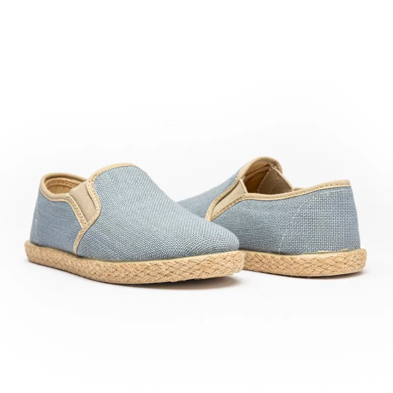 Linen Yute Slip-on Sneakers in Denim