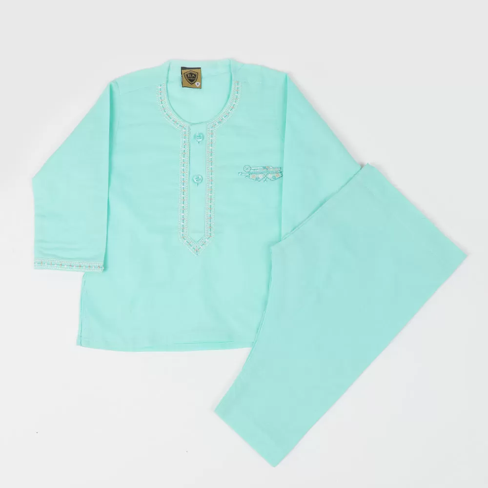 Newborn Boys Shalwar Suit - Cyan