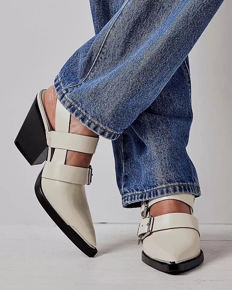 Pointed Toe Adjusting Buckle Heels