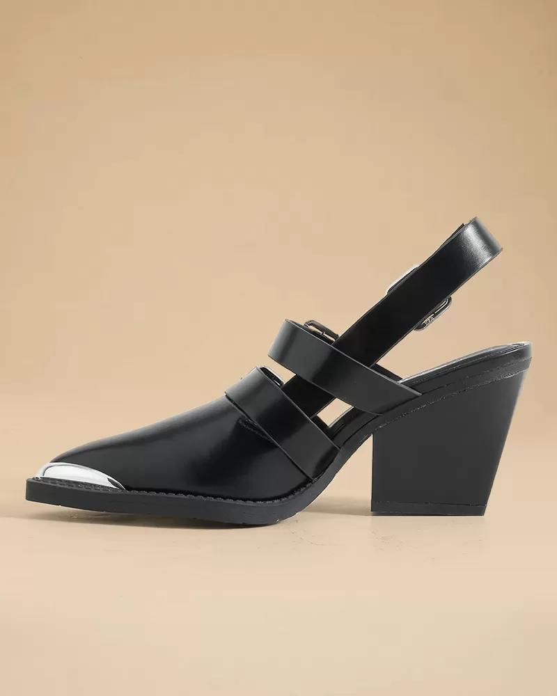 Pointed Toe Adjusting Buckle Heels