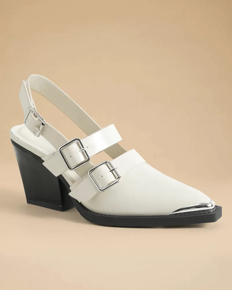 Pointed Toe Adjusting Buckle Heels