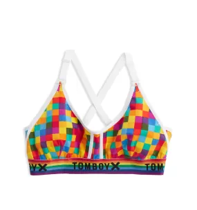 Prism Scoop Bralette LC - Rainbow Squared Print