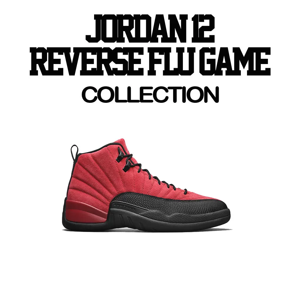 Retro 12 Reverse Flu Shirt - Living Life - Red