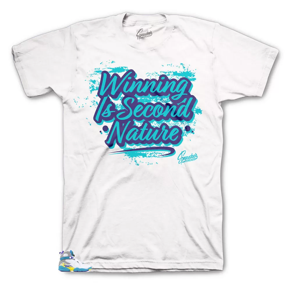 Retro 8 White Aqua Shirt - Second Nature - White