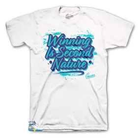 Retro 8 White Aqua Shirt - Second Nature - White