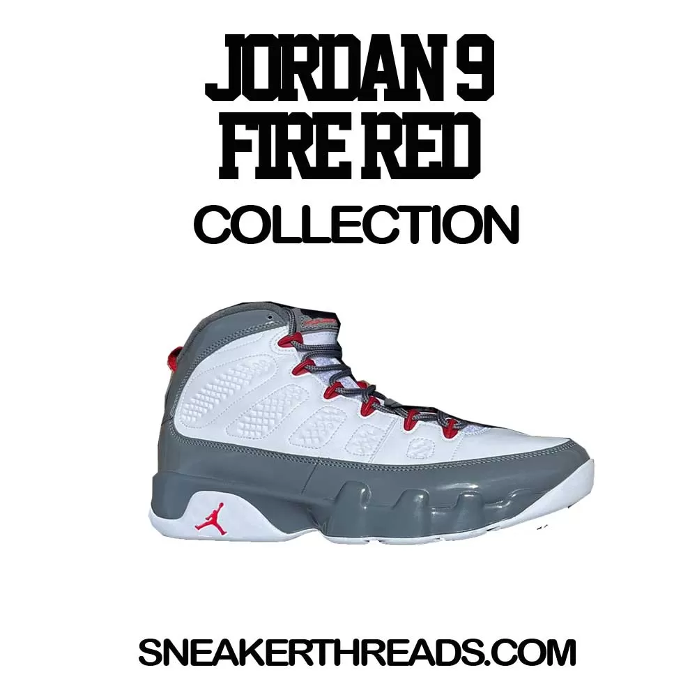 Retro 9 Fire Red Shirt - Nines - White