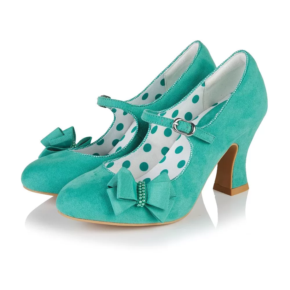 Ruby Shoo Celia Green Bow Mary Jane Heels