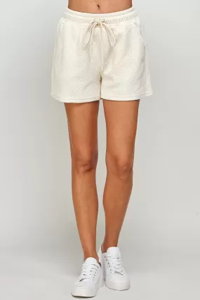 Textured Shorts - Cream