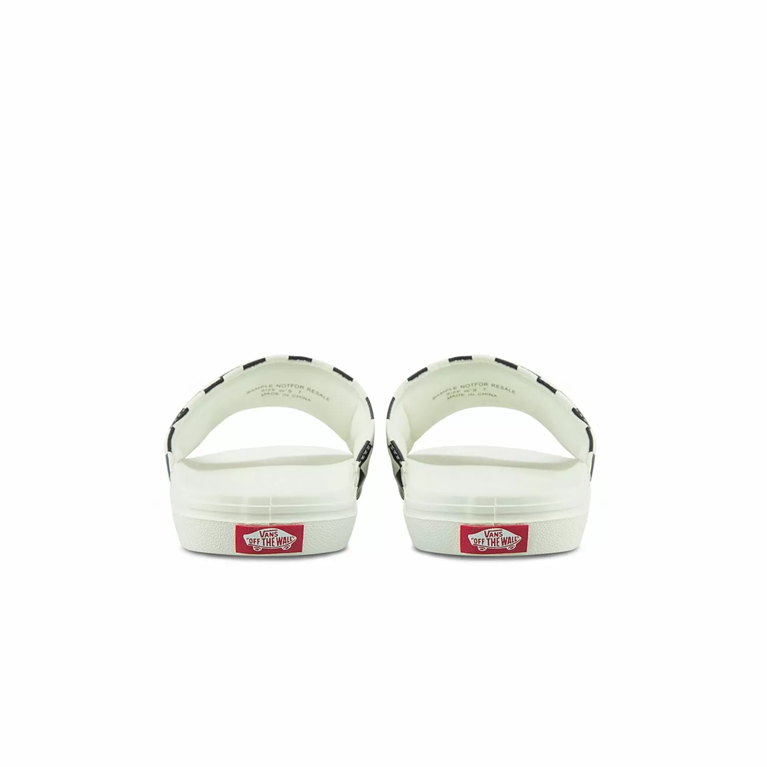 Vans Women's White Checkerboard Pattern Slides