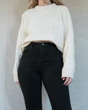 Vintage Creme Chunky Knit Sweater (S/M)